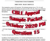 Video segment from December 15, 2020 LawCustoms Stream exploring the possibility of appeal of Question 11 for October 8, 2020 PM Customs Broker License Examination.CBP&#39;s answer choice is (D).Discussion explored arguments for No possible correct answer; answer choice (C) in the alternative.nnFull playback of December 15, 2020 LawCustoms Stream is available at https://vimeo.com/488748221nnLinks Relied Upon During the PresentationnnExam Itselfnnhttps://www.cbp.gov/sites/default/files/assets/doc