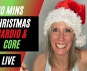 Christmas Cardio &amp; Core 10minnEquipment: Optional weights or weighted vestnnTabata (25/5) 2x through for a total of 5 minutesn1. 1/2 Burpee, Push upn2. Squat Jumps with opposite touchesn3. High Kneesn4. Low Shuffle, Tuck Jumpn5. Mountain ClimbernnAb Workout - (30/10) nn1. Mountain Wide, Jump and Reachn2. Reverse Curl with 2x Bike Absn3. Plank Jack into 2x Mountain Climbern4. Plank Jack into 2x Mountain Climbern5. Curtsy Lunge with Weighted Twist Ln6. Curtsy Lunge with Weighted Twist Rn7. Pla