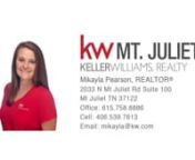 ﻿﻿﻿6005 Tivoli Trail Mt Juliet TN 37122 &#124; Mikayla PearsonnnMikayla PearsonnnMikayla grew up in Montana, in a family heavily involved in the building industry. Her dad is a welder, her mom a real estate agent, and her brother a framer! She left Bozeman to get a degree in digital communications from Oregon State University, then upon graduation took a year to serve in 11 different countries on a missions trip. Following that she decided she wanted to move south! She loaded her dog up in a tr