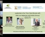Join the Security and Sustainability Forum (SSF) and George Washington University (GWU) in the fourth webinar in the Leadership in our Time series. This session is a discussion between Ditte Juul-Jørgensen Atlantic Council Senior Fellow, Ambassador András Simonyi.nnMrs. Ditte Juul-Jørgensen took up the position of Director General for Energy of the European Commission (DG ENER) in August 2019. She joined DG ENER from a position as Head of Cabinet for Competition Commissioner Margrethe Vestage