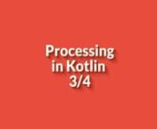 After converting an existing Processing+Java program to Processing+Kotlin, we change the code a bit to make it less Java-ish and more Kotlin-like. Some call this