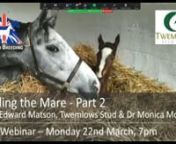 This webinar is the second of three on “Foaling The Mare” course.The topics to be covered in this episode are:nn•tSigns of foaling including use of foaling alarmsn•tNormal foaling in the mare and the placentan•tThe orphan foal and adoptionn•tFoaling Hints &amp; Tips – A Stud Manager’s ExperiencennDr Monica Morganti joined Twemlows Stud Farm in 2012 as the resident stud vet and has been instrumental in the development of the stud through embryo transfer and more recently OPU and