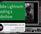 Here is a step-by-step guide on creating a slideshow in Adobe Lightroom and creating Front and Back Titles (Plates) to it in Photoshop.nhttps://exposureworks.co.uk/creating-slideshows-in-lightroom/nnPart 1 - Creating a Title in Photoshopn00:00 Intron00:13 Creating an HD (1920x1080 px) file in Photoshop with black or white backgroundn00:35 Adding your textn01:02 Formatting the textn01:25 Centering the text on the sliden01:52 More formatting options for the slide and the text (background colour, t