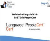 Présentation de LanguageCert par Pascal Mevellec de PeopleCert