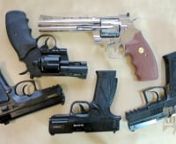 Some more CO2 pistols I will be doing Table Top and Field Test video reviews for in the near future. Some of them I have already reviewed in different caliber versions, either 4.5mm Steel BB or 6mm Plastic Airsoft.nnFrom KWC I show off two revolvers styled after the 357 and if you watched my Umarex Colt Python 357 Review then you will notice the similarities between these KWC made revolvers since they are all made by KWC. The Model 357 6 inch version is finished in Chrome and made to shoot 4.5mm