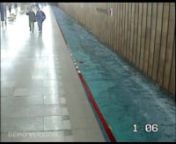 Augmented reality performance, 2002 in Prague Subway, video-collage, TV deail