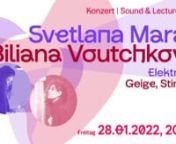 Svetlana Maraš (RS / CH) – electronicsnBiliana Voutchkova (BG / DE) – violin, voicenModeration: Mathias Maschatnn28.01.2022 in exploratorium berlin - space for improvisation in Germany: concerts, workshops, courses, open stages, ensembles, explo for kids, dialogues in theory and a library. nnFor more information: https://exploratorium-berlin.de/n-------------------------------------------------------------------------------------------------------------nConcert + Talk in English: Sound &amp;amp
