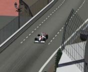 Simulación de Q2 en el circuito de Mónaco vista desde las cámaras del circuito.nnEl coche es un Force India con la librea de McLaren de 1991, y el casco de Ayrton Senna.