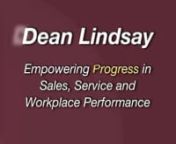 DeanLindsay.comnDean@DeanLindsay.com -- 214-457-5656nDean is a powerful keynote speaker with a humorous and engaging approach. He has been hailed as an &#39;Outstanding Thought Leader on Building Priceless Business Relationships&#39; by Sales and Marketing Executives International as well as: n--&#39;America&#39;s Progress Agent&#39; by The Strategic HR Forum n--a &#39;Sales and Networking Guru&#39; by the Dallas Business Journal andn--an &#39;Outstanding Speaker&#39; by the International Association of Speakers Bureaus. nHi