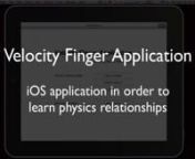 A short presentation to use in my portfolio about an iOS application.nnThis is a project I have done during my internship with CeLeKT in late 2011 / early 2012. The main idea of this application is to produce respectively interact with several types of graphs using your fingers concerning the physics of the movement, e.g. velocity and acceleration, and different graph representations of that movement. In a long term of view this concept could be used to run studies of how this way of interaction