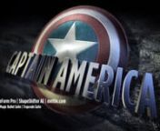 This After Effects sequence is created with mettle&#39;s 3D plug-ins FreeForm Pro and ShapeShifter AE. The background rock is created using the Displacement Mapping feature of FreeForm Pro. The Captain America 3D text is created with ShapeShifter AE. The shield with FreeForm Pro. Finishing touches are added with RGS, Magic Bullet + Trapcode Suite ProductsnnA Tutorial on how to create this is available on Stern FX: nhttp://www.sternfx.com/blog/index.php/03-2012/new-tutorial-captain-america-shield/nnT