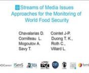 This platform is a monitoring system for large corpora of press articles. It has been applied to a French-speaking corpus dealing essentially with food security. While the platform can be used as a simple browser, it also provides a series of analytical tools: relying on semantic dynamics analysis, it is able to identify main media issues on a given topic. The specific instance of the platform which is being presented here depicts both the evolution of these food security-related issues in the 2