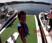 My children at their first run on wakeboard. Viverone Lake, LSN Wakeboard Club