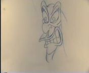 A scene of Jafar animated in Aladdin....one of the few pencil tests of my animation that I managed to salvage.nIt was fun to get some exaggeration in the character and to play with graphic mouth shapes.