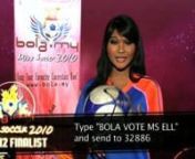 To vote for Miss Soccer Ell, just type on your mobile phone
