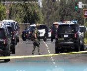 NBC has reported that one law-enforcement officer was killed and two others wounded when a gunman carrying a high-powered rifle shot through the door of his hotel room, then jumped over a balcony and led police on a brief chase.