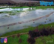 Striking aerial footage shows how the latest bout of extended rainfall has impacted Peterborough&#39;s Ferry Meadows