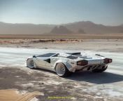 Prompt Midjourney : Envision a Lamborghini Countach on track, sculpted from porcelain and adorned with intricate bas-relief sculptures on its body. This scene unfolds in a vividly rendered 3D desert landscape, where the car&#39;s design merges the timeless elegance of porcelain with a futuristic chrome-plated aesthetic. The sculptures on the Lamborghini are inspired by Afrofuturism, featuring monochromatic white figures that contrast dramatically with the desert&#39;s natural palette. The figures are styled in deconstructed tailoring, a nod to both traditional craftsmanship and futuristic fashion sensibilities, capturing the essence of a moment suspended between the past and a visionary future. The porcelain Lamborghini glows with luminous hues under the desert sun, highlighting the deep bas-reliefs that give the car&#39;s surface a textured, almost ethereal quality. Reflecting the same blend of Afrofuturism and monochromatic minimalism. Together, they create a tableau that is both an homage to and a reimagining of cultural and artistic traditions, set against the backdrop of an expansive, untouched desert landscape. This composition celebrates the fusion of art, fashion, and automotive design, presenting a vision of beauty and innovation that transcends time and space. The scene is imbued with a sense of serene majesty, the porcelain Lamborghini stand as symbols of creativity and imagination in a world that is constantly evolving, yet deeply rooted in its heritage. --style raw --stylize 250 --v 6.0 --ar 1:1