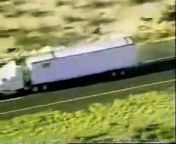 Police chase a Corvette at 165 MPH and it fishtails into the rear of a truck. (Incredible!!!)