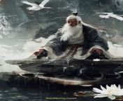 Prompt Midjourney : Feng Shui Master: Long beard, white hair, Taoist robe, appearing rather frail and elderly. Lotus on theTombstone, and the otherside White Cranes Fly. --v 6.0 --ar 2:3