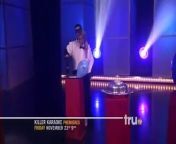 Contestant sings Girls Just Want to Have Fun despite inhaling helium and being slapped in the face by a fish.