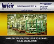 Production Handling Systems DBA Hovair Automotive is a full service supplier specializing in bulk material handling equipment and is a major material handling equipment manufacturing company located in Franklin, Indiana.&#60;br/&#62;&#60;br/&#62;For more information, please see us at http://www.hovairauto.com/