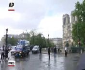 Paris police said an officer shot and injured an attacker near Notre Dame cathedral in Paris on Tuesday. (June 6