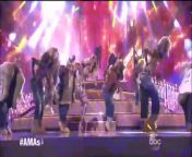 Jennifer Lopez opened the 2015 American Music Awards on Sunday with a musical tribute to the songs of the year. “Uptown Funk,” “Anaconda,” “Feeling Myself,” “I Can’t Feel My Face,” “Girl Crush, “Bad Blood” “Trap Queen,” “Hotline Bling,” “Thinking Out Loud,” and “Where Are U Now.” Lopez closed with Rihanna’s “Bitch Better Have My Money.”