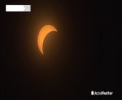 This video, captured by AccuWeather&#39;s Bill Wadell, shows the start of the total solar eclipse over Little Rock, Arkansas, on April 8.