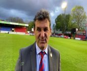 Aldershot Town manager Tommy Widdrington post-Boreham Wood from tom vi