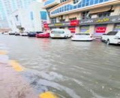 Inundated streets in Sharjah from transfers in