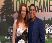 https://www.maximotv.com &#60;br/&#62;B-roll footage: Ursula Whittaker and Oscar Nuñez on the green carpet at &#39;The Long Game&#39; screening event at the Ricardo Montalbán Theatre in Los Angeles, California, USA, on Wednesday, April 10, 2024. &#39;The Long Game&#39; opens in theaters on April 12th. This video is only available for editorial use in all media and worldwide. To ensure compliance and proper licensing of this video, please contact us. ©MaximoTV