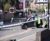 Serious road traffic accident in Walsall town centre involving a BMW and Audi.
