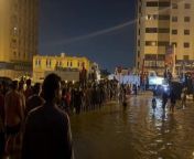 Al Wahda Street flooded from sesame street chris