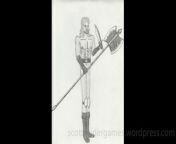 A video of a pencil sketch, of a barbarian. Drawn by Scott Snider. Uploaded 04-20-2024.
