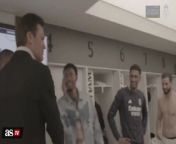 Tom Brady joins Real Madrid players in locker room after El Clásico win from barcalona 3 vs real madrid 2