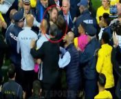 AEK Athens manager Matias Almeyda was involved in a heated brawl after a fiery derby against PAOK descended into unsightly scenes following the final whistle. &#60;br/&#62;&#60;br/&#62;In shameful chaos in Greece, AEK lost 3-2 to their rivals in a crucial match in the Super League title race and the result lit the fuse on a chaotic altercation.&#60;br/&#62;&#60;br/&#62;Almeyda was caught on camera at full-time venting his fury before becoming involved in a fracas as a small crowd of bodies gathered around the dugout.&#60;br/&#62;&#60;br/&#62;The 50-year-old was spotted pushing Sergio Araujo, his player, and a substitute, and then went on to confront several people, forcing police to step in.&#60;br/&#62;&#60;br/&#62;PAOK&#39;s Taison and several AEK coaches looked to hold Almeyda back but they were unsuccessful as he wriggled away and grabbed another person by the neck.&#60;br/&#62;&#60;br/&#62;Eventually, Almeyda was dragged out of the melee and the flare-up petered out.&#60;br/&#62;&#60;br/&#62;According to the Greek publication Sportal, the man seemingly throttled by Almeyda was an official working for the Sub-Directorate of Sports Violence Prevention.&#60;br/&#62;&#60;br/&#62;Speaking in his post-match press conference, Almeyda addressed the brawl and revealed he had apologized to the individual he had grabbed at the neck.&#60;br/&#62;&#60;br/&#62;He said: &#39;Did you see how many people were in the stadium? What I always say is that if we want to change the situation in Greek football, there cannot be so many people. There is no one at AEK matches. So who protects us on the field?&#60;br/&#62;&#60;br/&#62;&#39;I don&#39;t care if it was PAOK people or others, I just think that people should be more respectful. I respect the world and I want the same. &#60;br/&#62;&#60;br/&#62;&#39;When I see an injustice being done, I react. I am a man, blood flows in my veins. I&#39;m not going to change the way I am as a person.&#60;br/&#62;&#60;br/&#62;&#39;I respect everyone whether I&#39;m playing inside or outside and I want to be treated as a human being. I hope we don&#39;t all have to be upset about something that has happened on the field. Before I had received some pushes. &#60;br/&#62;&#60;br/&#62;&#39;If you push me, I&#39;ll do the same. Because I don&#39;t push, I talk. I accept defeats and criticism, but don&#39;t let anyone challenge me. It&#39;s simple. If what I did is bad, yes it is.&#39;&#60;br/&#62;&#60;br/&#62;Almeyda is now facing a touchline ban of up to three matches.