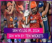 Sunrisers Hyderabad defeated Lucknow Super Giants by ten wickets to secure their seventh win of the IPL 2024. Chasing 166 runs, SRH went past the target in 9.4 overs.&#60;br/&#62;