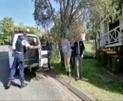 Two NSW men have been jailed for over a hundred child abuse offences. AFP video footage captured the arrest of the two men in June 2020 as part of Operation Arkstone.