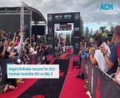 Regan Hollioake secured her first Ironman Australia title in a thrilling race that saw her finish in a time of 09:02:04.