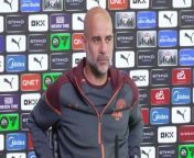 Manchester City boss Pep Guardiola said he would have preferred to still be in the Champions League this week rather than have the rest ahead of Fulham&#60;br/&#62;Etihad Training Campus, Manchester, UK