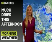 Rain clearing southern areas through the morning, with some heavier bursts. Sunshine and showers follow across the southern half of the UK, with the northern half remaining cloudy with the odd shower. Another band of rain pushes in from the south west in the afternoon, bringing some gusty spells through the Irish Sea as we head into Friday.– This is the Met Office UK Weather forecast for the morning of 04/04/24. Bringing you today’s weather forecast is Annie Shuttleworth.