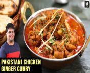 Pakistani Chicken Ginger Curry &#124; How To Make Pakistani Chicken Ginger Curry &#124; Ginger Chicken &#124; Ginger Chicken Curry &#124; Pakistani Street-Style Food &#124; Pakistani Cuisine &#124; One Pot Chicken Curry &#124; Easy Chicken Curry Recipe &#124; Chicken Curry &#124; Curry Recipe &#124; Chicken Recipe &#124; Get Curried &#124; Life Of A Chef &#124; Chef Prateek Dhawan&#60;br/&#62;&#60;br/&#62;Learn how to make Pakistani Chicken Ginger Curry with our Chef Prateek Dhawan.&#60;br/&#62;&#60;br/&#62;Introduction&#60;br/&#62;Ginger chicken is a bright Pakistani dish that is perfect for busy weeknights, and sharing with friends. With the aroma of sliced ginger and lots of fresh coriander on top, this Pakistani-style ginger chicken is sure to delight family members and guests. It gets its bold flavor from heaps of fresh ginger, coriander, and chilies, and of course, a hearty tomato sauce. Don&#39;t forget to share your feedback in the comments below. The great thing about this recipe is that it doesn’t require anything obscure. If you cook South Asian food regularly, most of these items should be in your pantry already. All it requires is the standard Pakistani cooking arsenal of onions, tomatoes &amp; spices stirred &amp; cooked together. Try out this delectable Pakistani Chicken Ginger Curry recipe today &amp; let us know how you like it.&#60;br/&#62;&#60;br/&#62;For the Curry&#60;br/&#62;2-3 tbsp Oil&#60;br/&#62;4 Green Cardamom Pods&#60;br/&#62;1 tsp Cumin Seeds&#60;br/&#62;1 tbsp Garlic (finely chopped)&#60;br/&#62;1 tbsp Ginger (finely chopped)&#60;br/&#62;1/4 cup Onion (chopped)&#60;br/&#62;500 gms Chicken (boneless)&#60;br/&#62;1/4 cup Tomato Purée&#60;br/&#62;2-3 Green Chillies (chopped)&#60;br/&#62;1 tsp Red Chilli Powder&#60;br/&#62;1 tsp Turmeric Powder&#60;br/&#62;1 tsp Garam Masala Powder &#60;br/&#62;1 tsp Black Pepper Powder&#60;br/&#62;1 tsp Coriander Seeds Powder&#60;br/&#62;Salt (as required)&#60;br/&#62;2-3 tbsp Curd&#60;br/&#62;2-inches Ginger (julienned)&#60;br/&#62;1 cup Water&#60;br/&#62;1 tbsp Butter&#60;br/&#62;1 tbsp Coriander Leaves (finely chopped)&#60;br/&#62;Coriander Leaves (for garnish)&#60;br/&#62;Ginger Juliennes (for garnish)