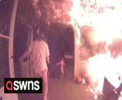 A man miraculously saved the lives of four people after he took a wrong turn and accidentally drove down their street - to find the house consumed by fire.Doorbell camera footage captures the moment Brendan Birt approaches the home which is ablaze.Birt phoned 911 and started banging on windows before the three siblings, Kindred, Spirit and Chris came flying through the door - followed by their older brother Bryce.The boy&#39;s&#39; mother, Tender Lehman, was in another state at the time dealing with a family emergency, while her husband was working at the time.Tender, from Red Oak, Iowa, USA, described Birt being there as a miracle and drove back to the house as quickly as she could.The cause of the fire has not been determined, but despite being no human fatalities, the family&#39;s dogs did, unfortunately, pass away.
