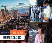 Today on Rappler – the latest news in the Philippines and around the world:&#60;br/&#62;- High growth, high inflation: Philippines beats 2022 GDP target&#60;br/&#62;- Army takes custody of ex-PSG chief Jesus Durante over Davao businesswoman’s slay&#60;br/&#62;- ‘Kartel talaga’: Quimbo grills DA official on root of onion crisis&#60;br/&#62;- Erwin Tulfo says Marcos ‘easy to work with,’ but sometimes a ‘micromanager’&#60;br/&#62;- Tsitsipas sends cheeky invite to actress Margot Robbie after reaching semis&#60;br/&#62;- Fur parents, rejoice! Pets allowed on LRT2 by February 1&#60;br/&#62;- BLACKPINK’s Lisa sets 3 Guinness World Records as solo artist&#60;br/&#62;&#60;br/&#62;https://www.rappler.com/video/daily-wrap/january-26-2023/&#60;br/&#62;&#60;br/&#62;