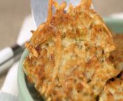 In this video, learn how to make crispy German potato pancakes, the perfect side dish for almost any meal. You won’t find any starch in these cakes, so they remain gluten free. Instead, they get their firm texture from the potatoes; use Russet, Idaho, or Yukon Gold varieties for the best results. Serve them hot and crunchy straight from the pan, or keep them warm in the oven while you finish up the rest of a big batch.