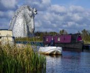 Scotland’s first tourist e-boat sets sail from The Falkirk Wheel and the Kelpies&#60;br/&#62;&#60;br/&#62;Scottish Canals latest offering at The Falkirk Wheel was officially launched by Transport Minister, Jenny Gilruth MSP alongside Scottish Canals CEO, Catherine Topley as part of Climate Week.&#60;br/&#62;&#60;br/&#62;Visitors to the world’s only rotating boat lift, can now experience a little more canal side scenery in an environmentally conscious way by hiring one of Scottish Canals new e-boats.&#60;br/&#62;&#60;br/&#62;Curious captains can now hire a boat and cruise along the Forth &amp; Clyde Canal between The Falkirk Wheel and Bonnybridge enjoying the views from the waterway.&#60;br/&#62;&#60;br/&#62;The venture, at one of the nation’s top tourist spots, The Falkirk Wheel, has been met with a flow of interest as a growing number of tourists and day-trippers seek to enjoy new experiences in a sustainable way.&#60;br/&#62;