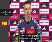 Spain defender Alex Grimaldo spoke on his impressive form this season and his future at Bayer Leverkusen.