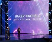 QB Baker Mayfield, now with the Cleveland Browns after being taken No. 1 overall in the 2018 NFL draft, wins the Best College Athlete award for his performance during his final season with the Oklahoma Sooners football team.