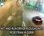 THIS is the shocking moment a pedestrian is callously mowed down as he crosses the road by a runaway driver.